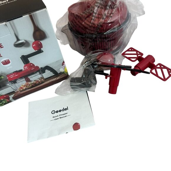 Geedel Manual Vegetable Chopper Dicer Egg Separator Red NIB BRAND NEW - Picture 4 of 8